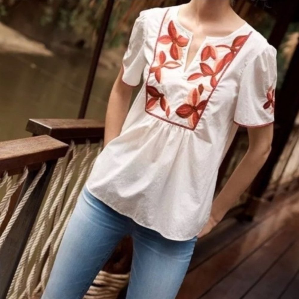 Madewell Embroidered Fable Floral Top XS